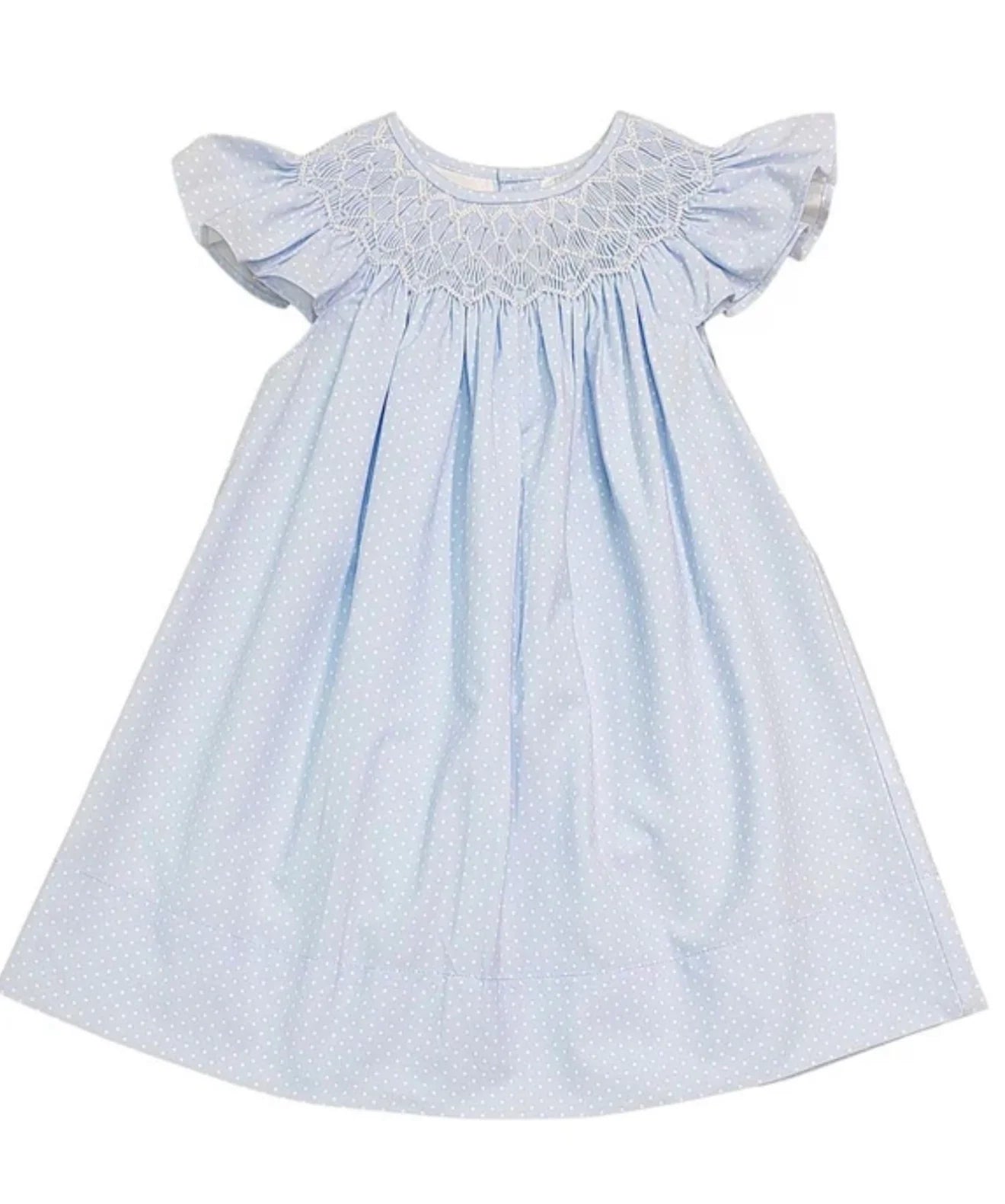 Pearl Smock Dress| Blue