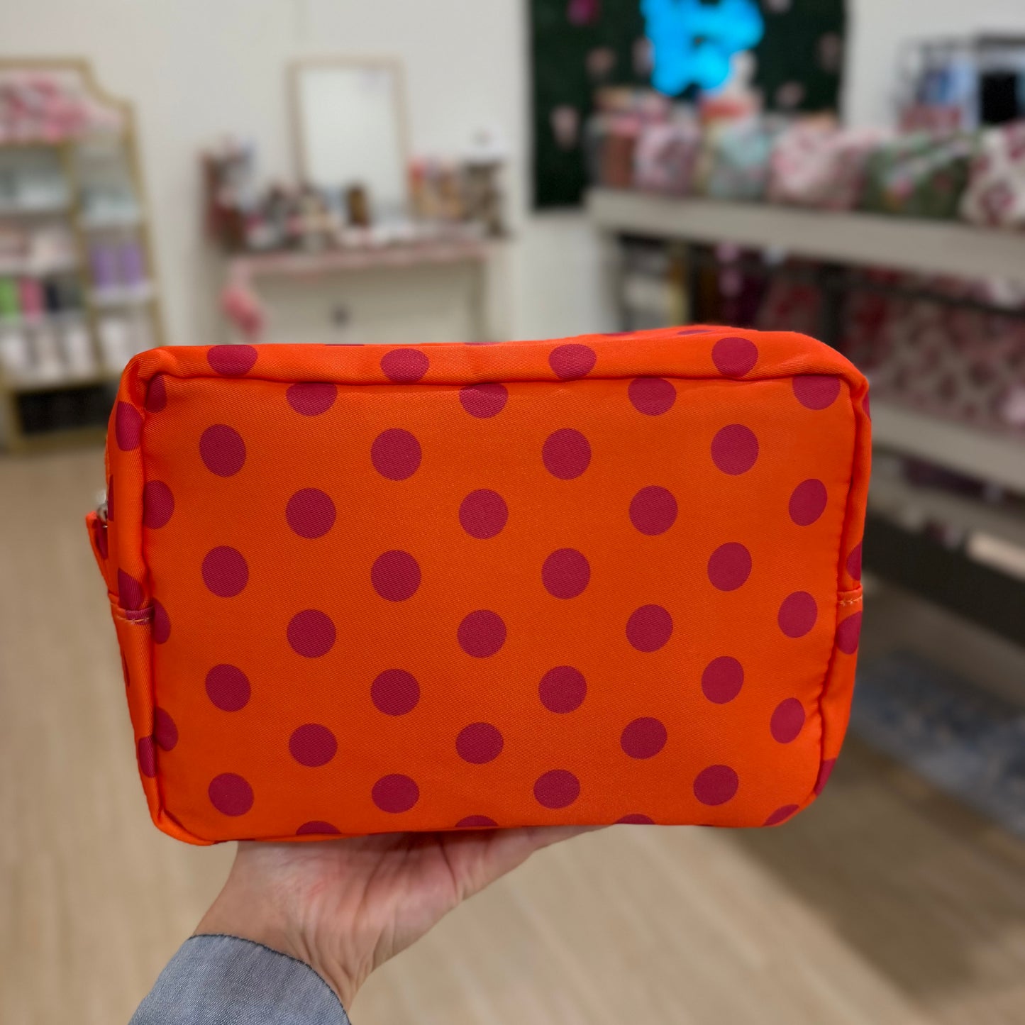 Orange & Pink Polka Dot Pouch