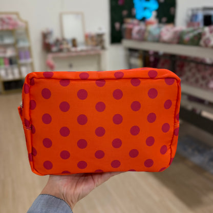 Orange & Pink Polka Dot Pouch