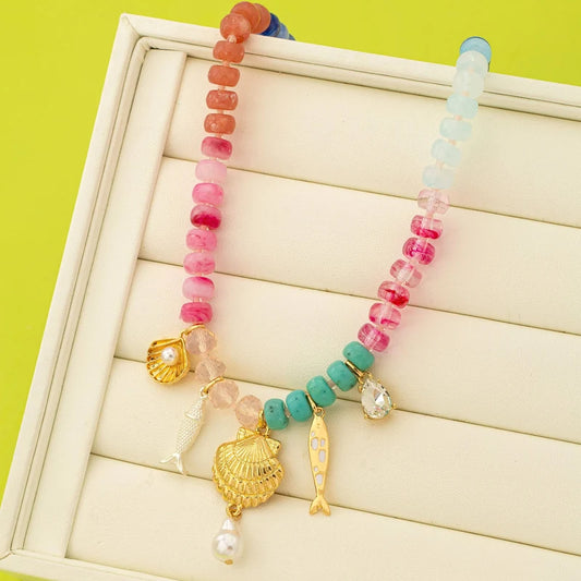 Multicolor Coastal Beaded Necklace