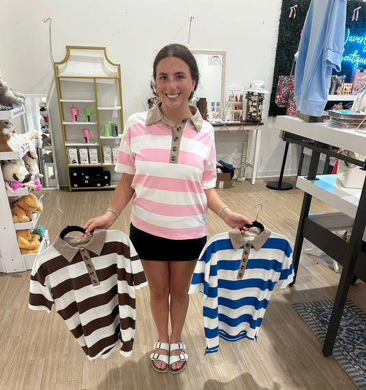 Stripe Collared Tops