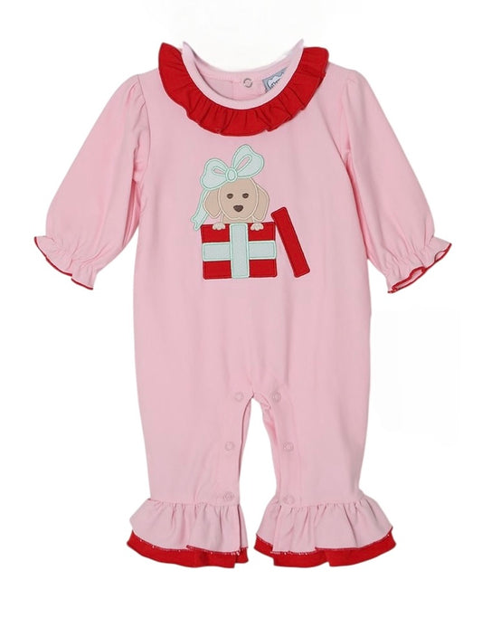 Christmas Puppy Girl Romper