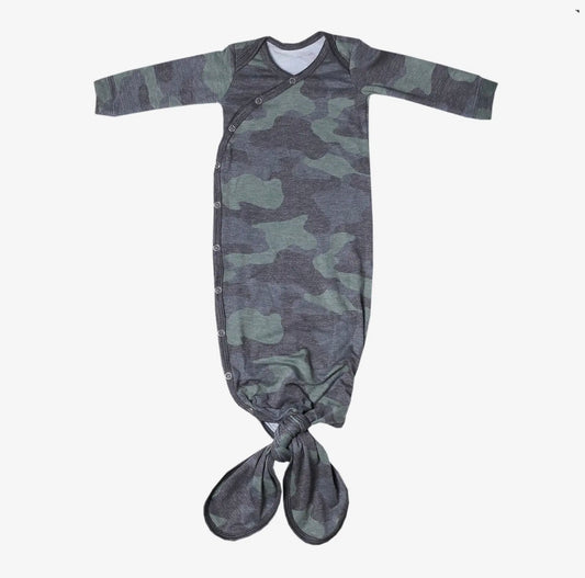 Newborn Knotted Gown | Hunter