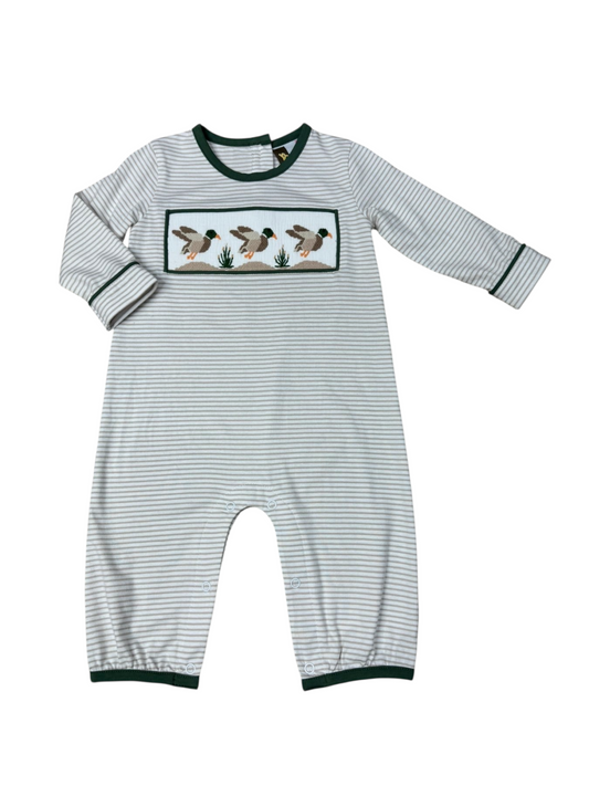 Mallard Duck Smocked Boy Romper
