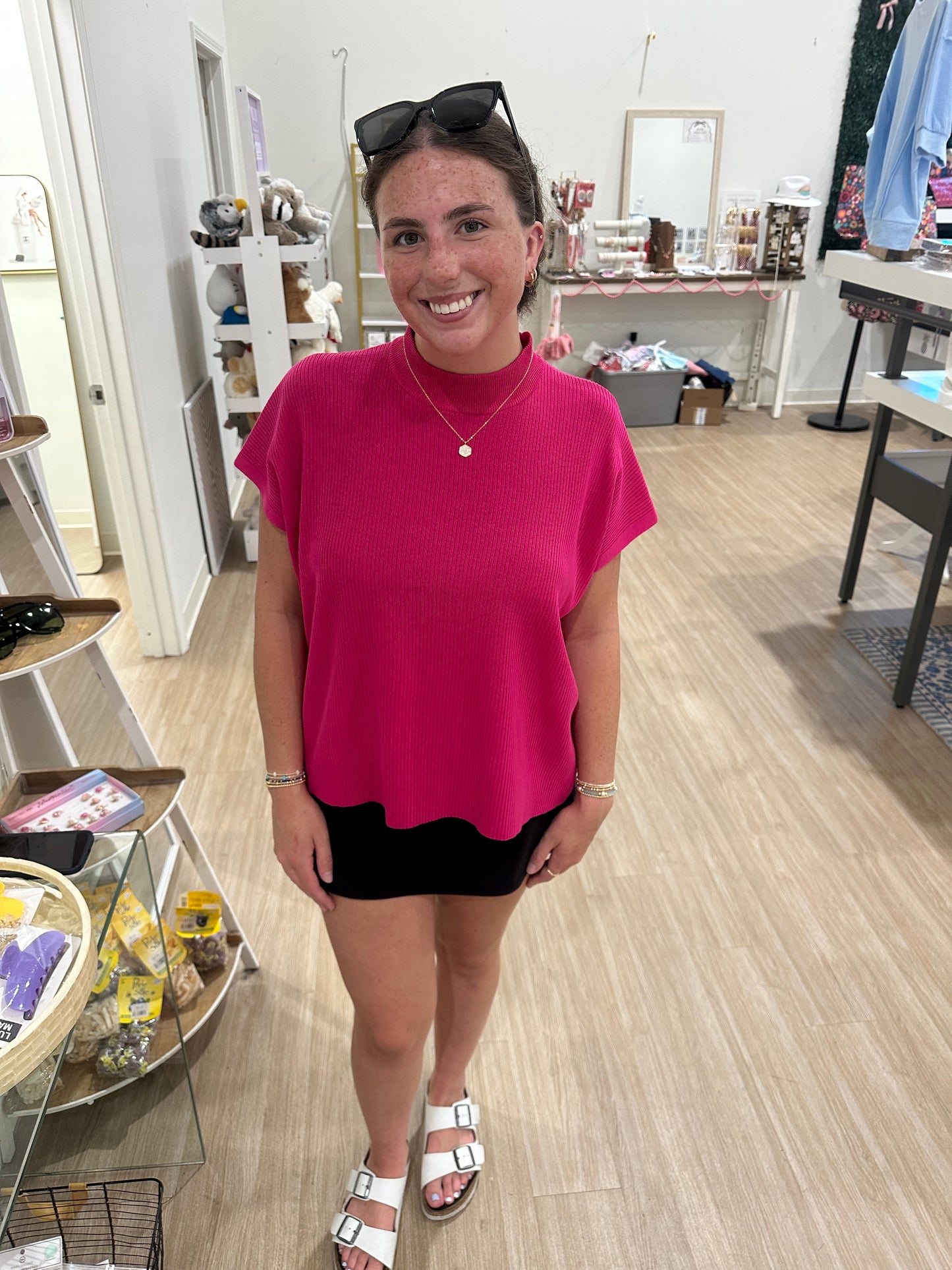 Hot Pink Knit Top