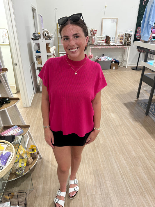 Hot Pink Knit Top