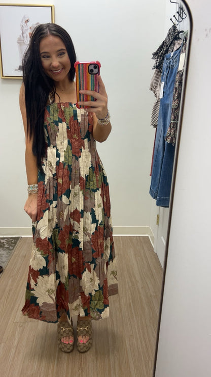 Teal Fall Meadow Maxi