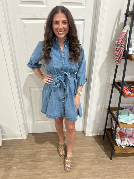 Simply Southern Denim Tie Dress