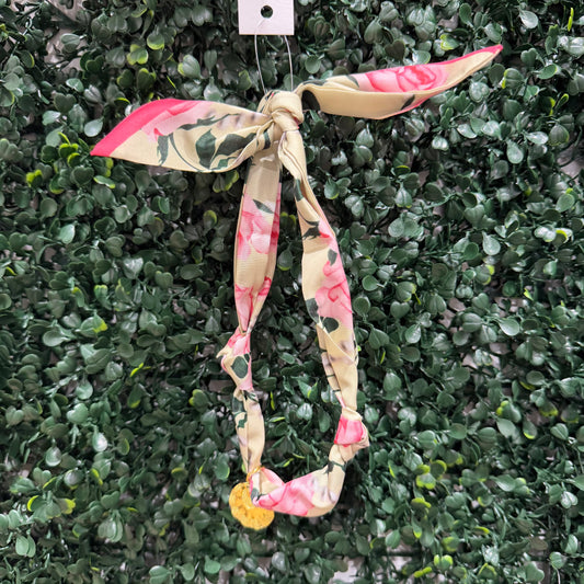 Scarf Charm Necklace | Pink Floral