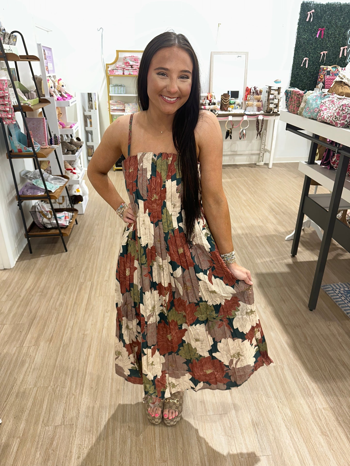 Teal Fall Meadow Maxi