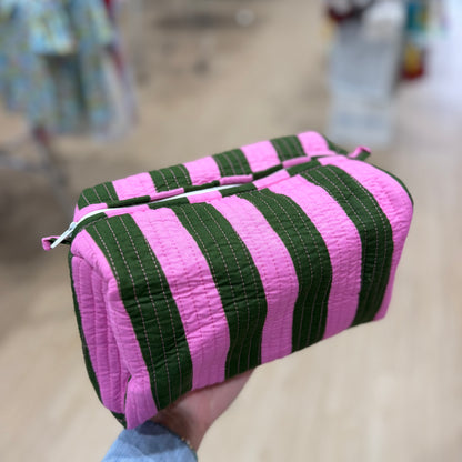 3 Piece Green & Purple Zipper Pouch