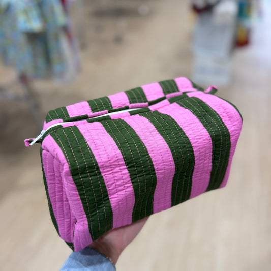 3 Piece Green & Purple Zipper Pouch