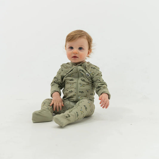 Burlebo Baby Zip Up-Flying Ducks