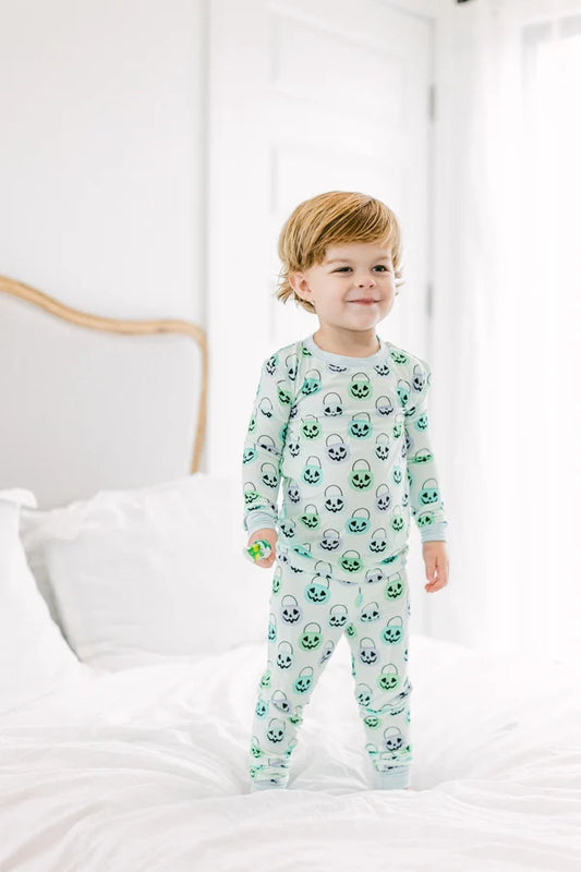 Green Halloween Bucket Bamboo PJ Set