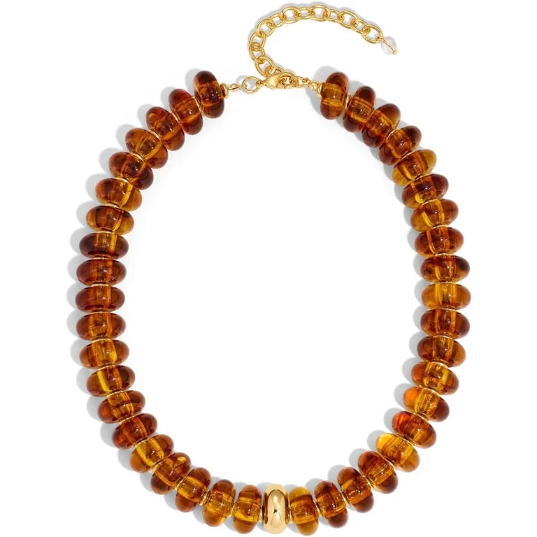 Beaded Necklace w/ Gold | Tortoise