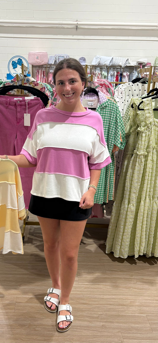 Pink Stripe Top