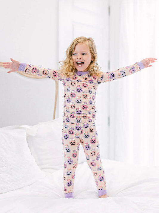 Pink Halloween Bucket Bamboo PJ Set