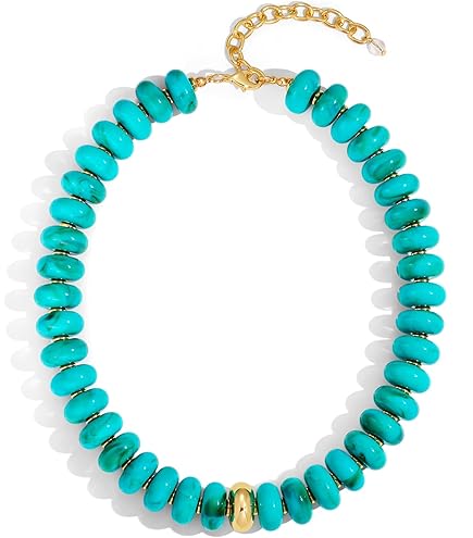 Beaded Necklace w/ Gold | Turquoise