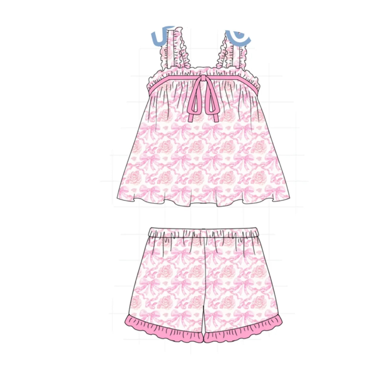 Pink Bow short set