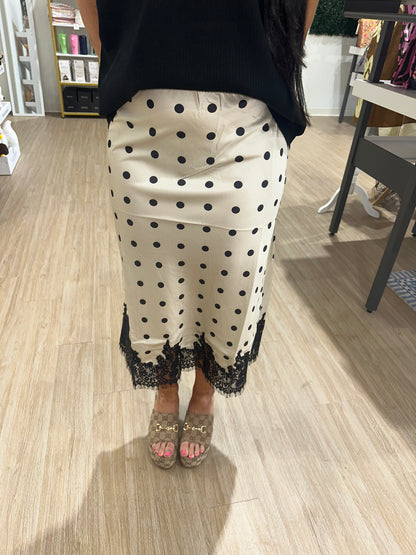 Satin Polka Dot Skirt