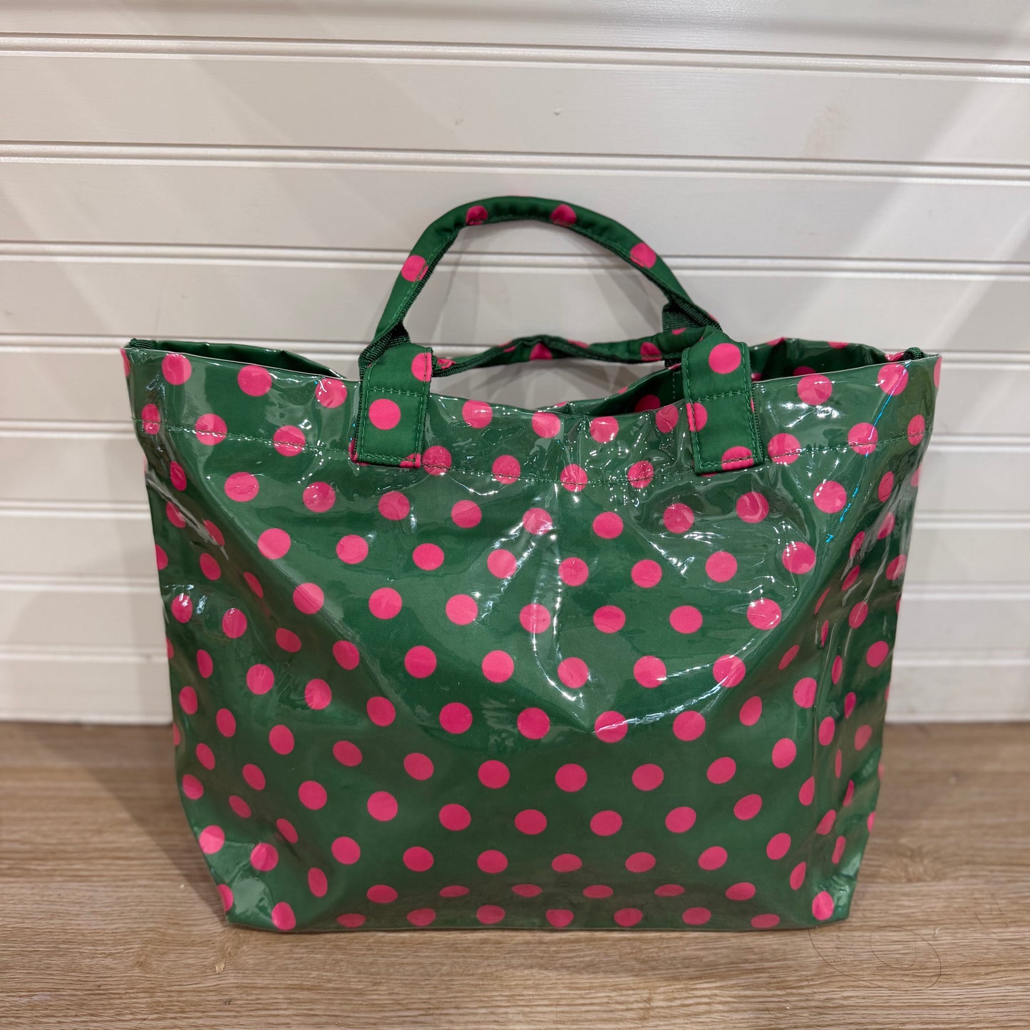 Green & Pink Polka Dot Tote