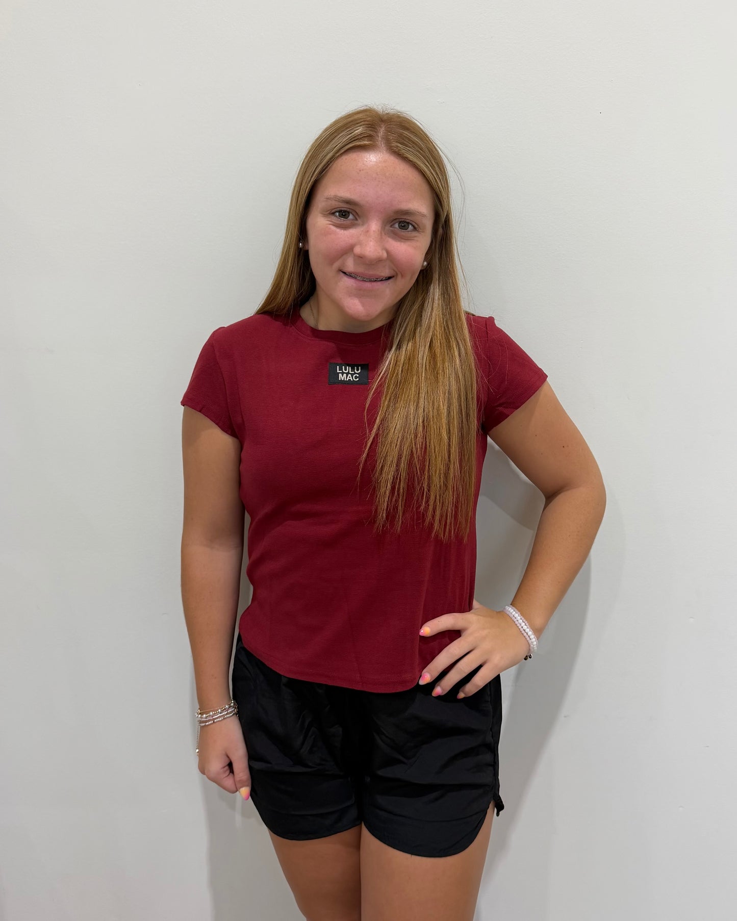Maroon Baby Doll Tee | Lulu Mac