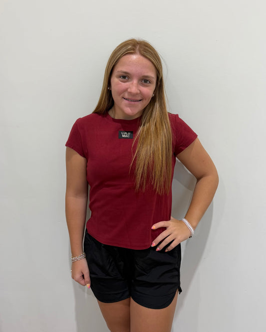 Maroon Baby Doll Tee | Lulu Mac