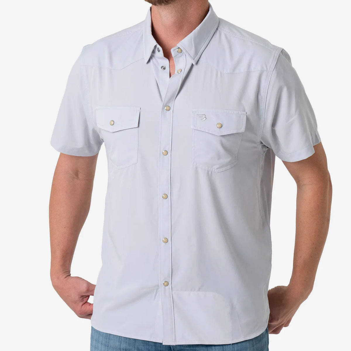 Burlebo Performance Western Shirt-Light Grey