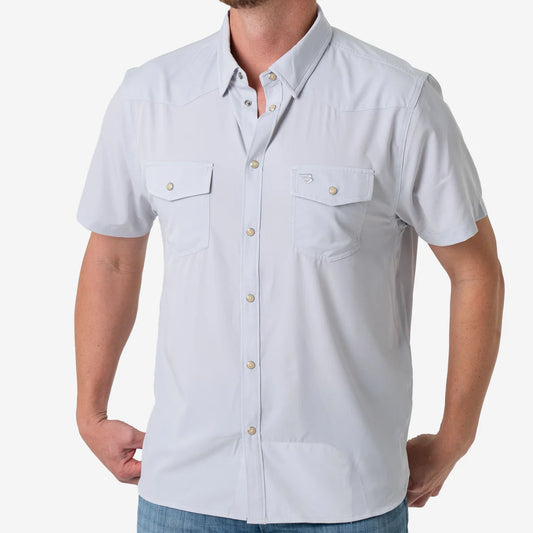 Burlebo Performance Western Shirt-Light Grey