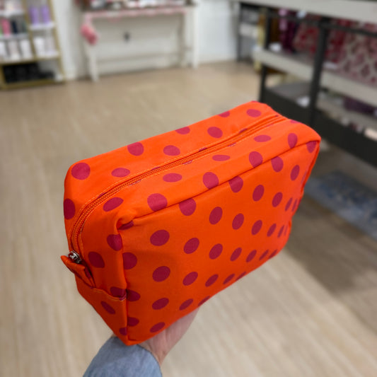 Orange & Pink Polka Dot Pouch