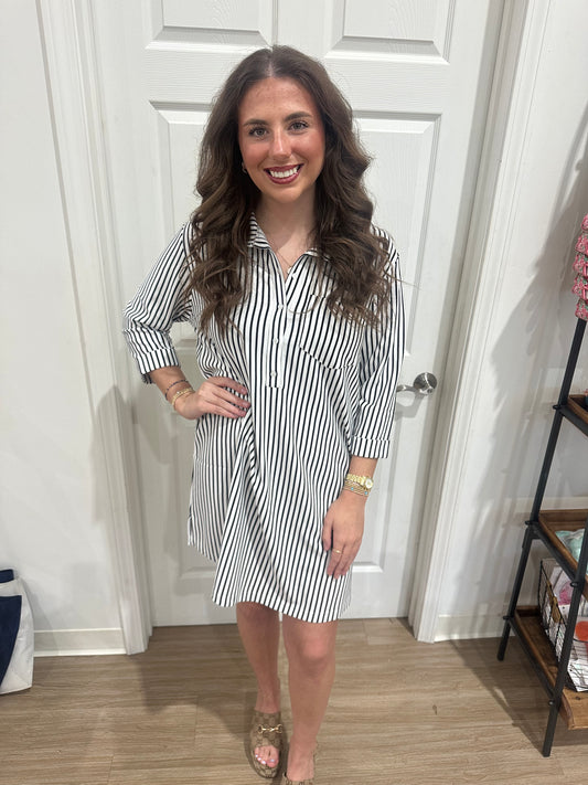 Black Pinstripe Dress