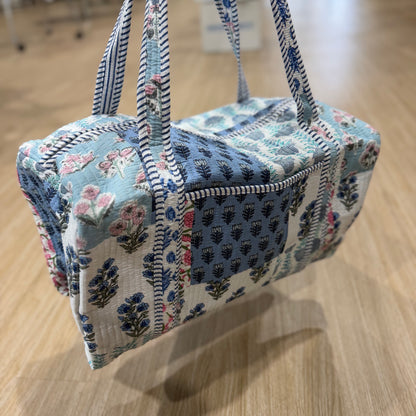Blue Patchwork Duffle Bag