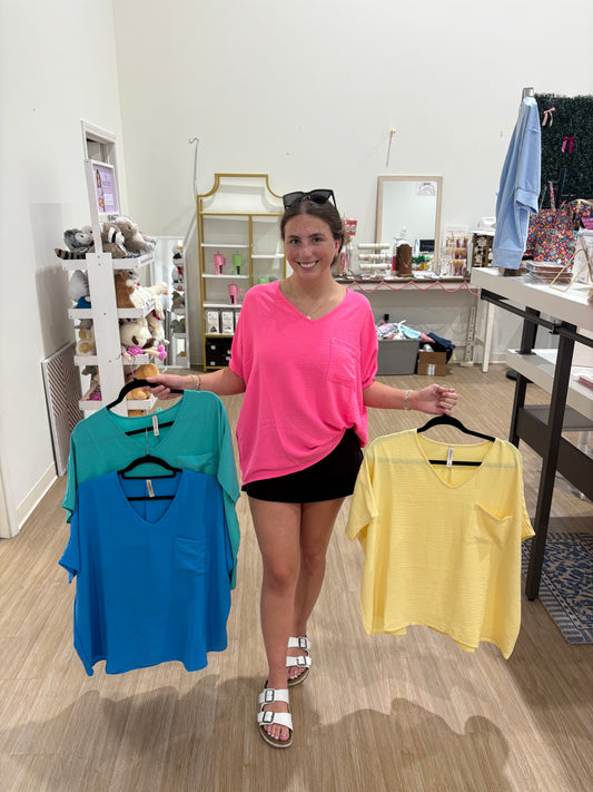 V Neck Air Flow Tops