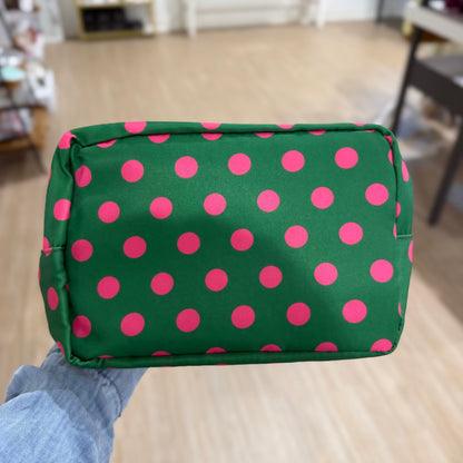 Green & Pink Polka Dot Pouch