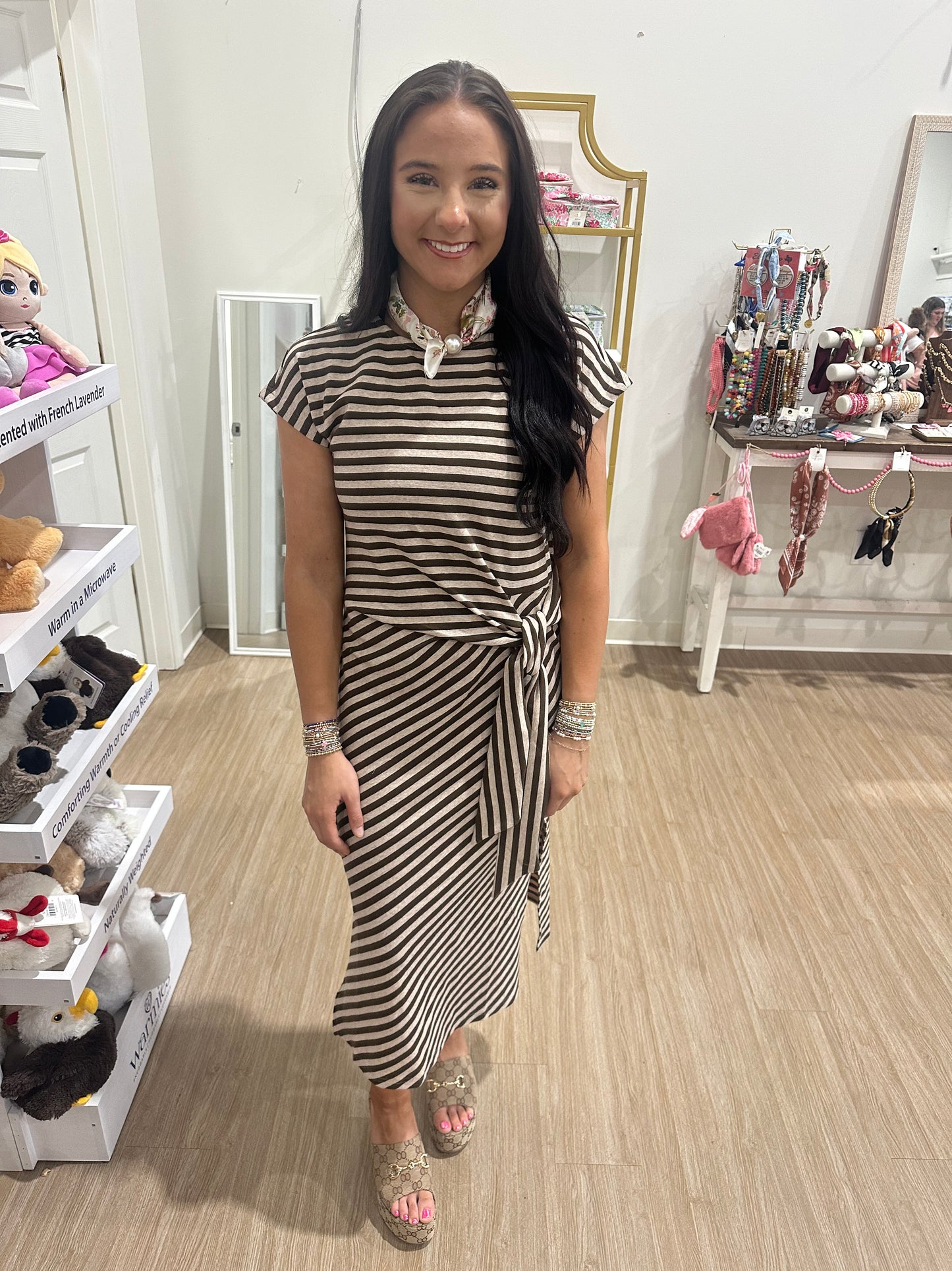 Stripe Contrast Midi