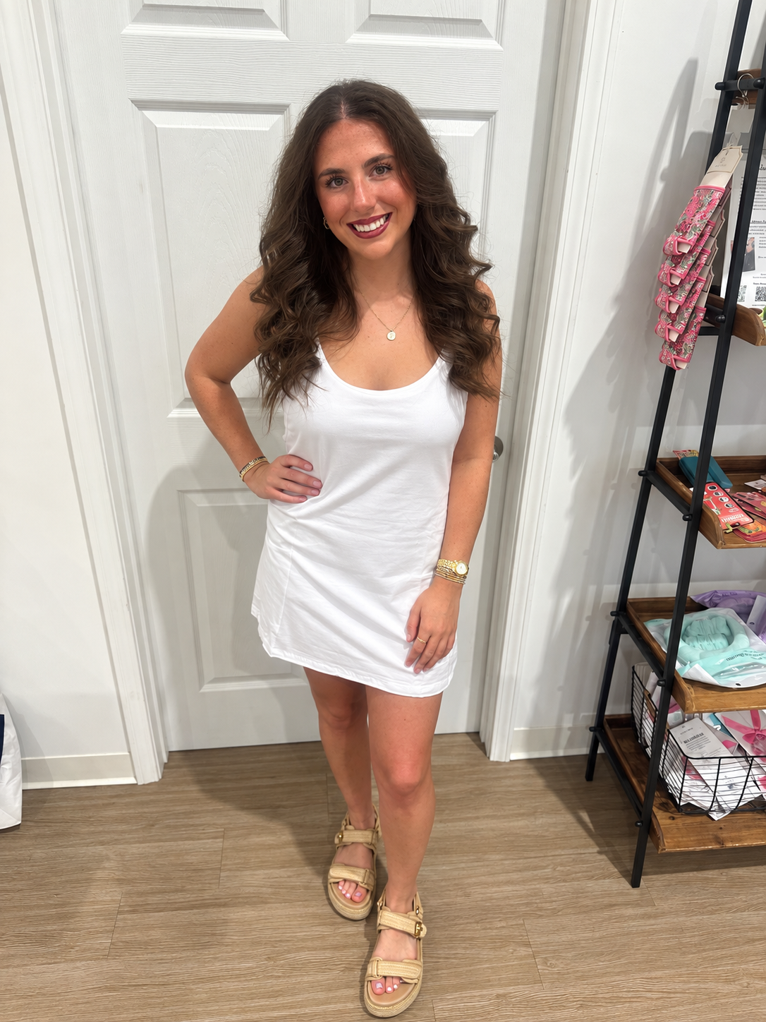White Easy Breezy Dress w/ Romper Underneath