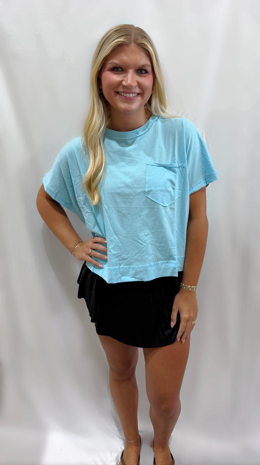 Sky Blue Boxy Tee