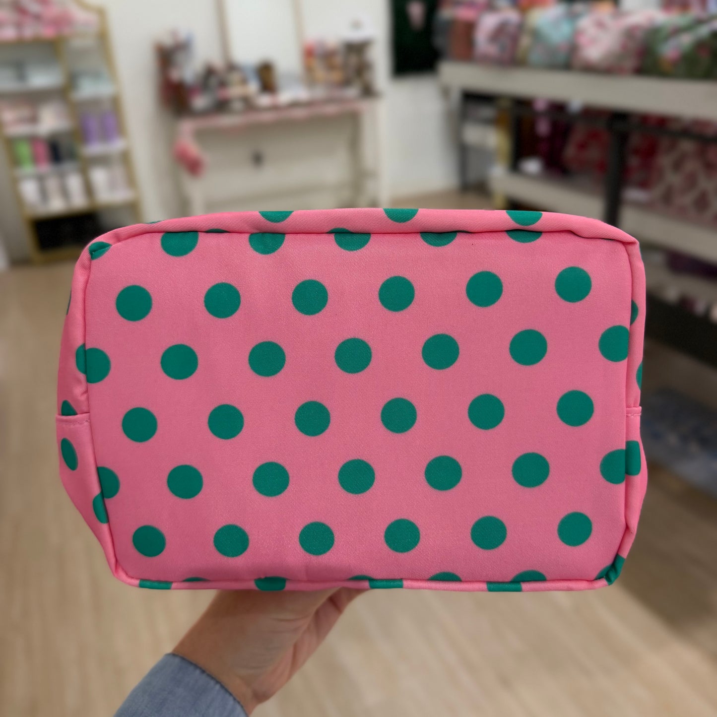 Pink & Green Polka Dot Pouch