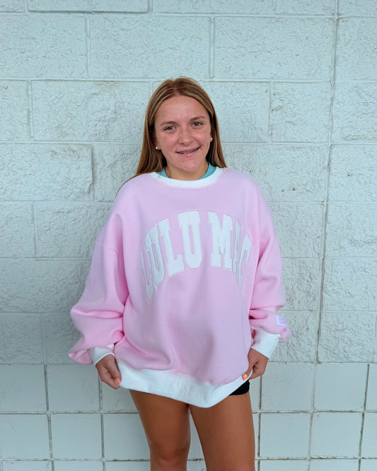 Baby Pink & White Crewneck | Lulu Mac