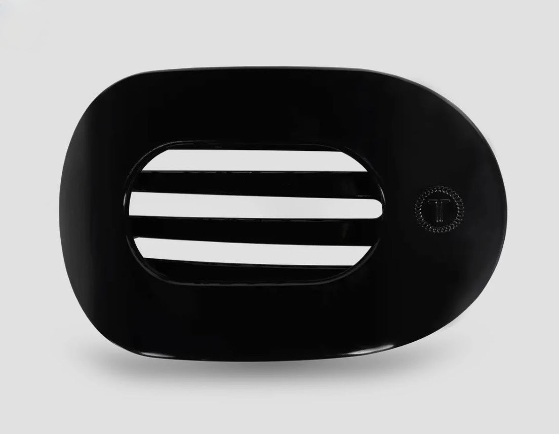 Medium Black Round Flat Hair Clip