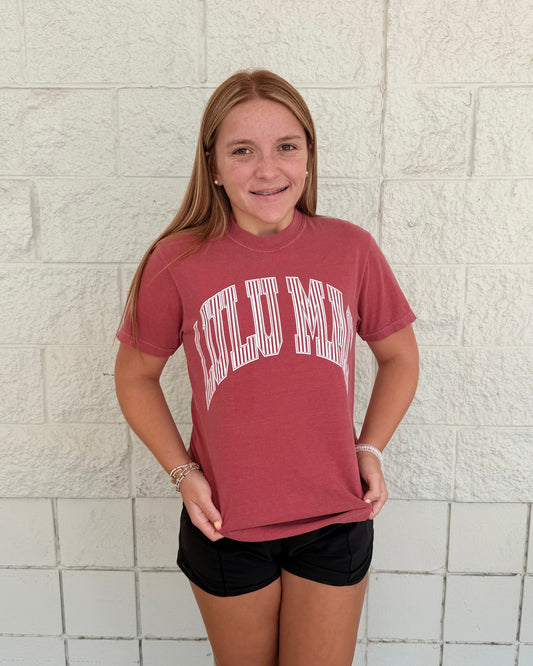 Maroon & White Stripe Tee | Lulu Mac