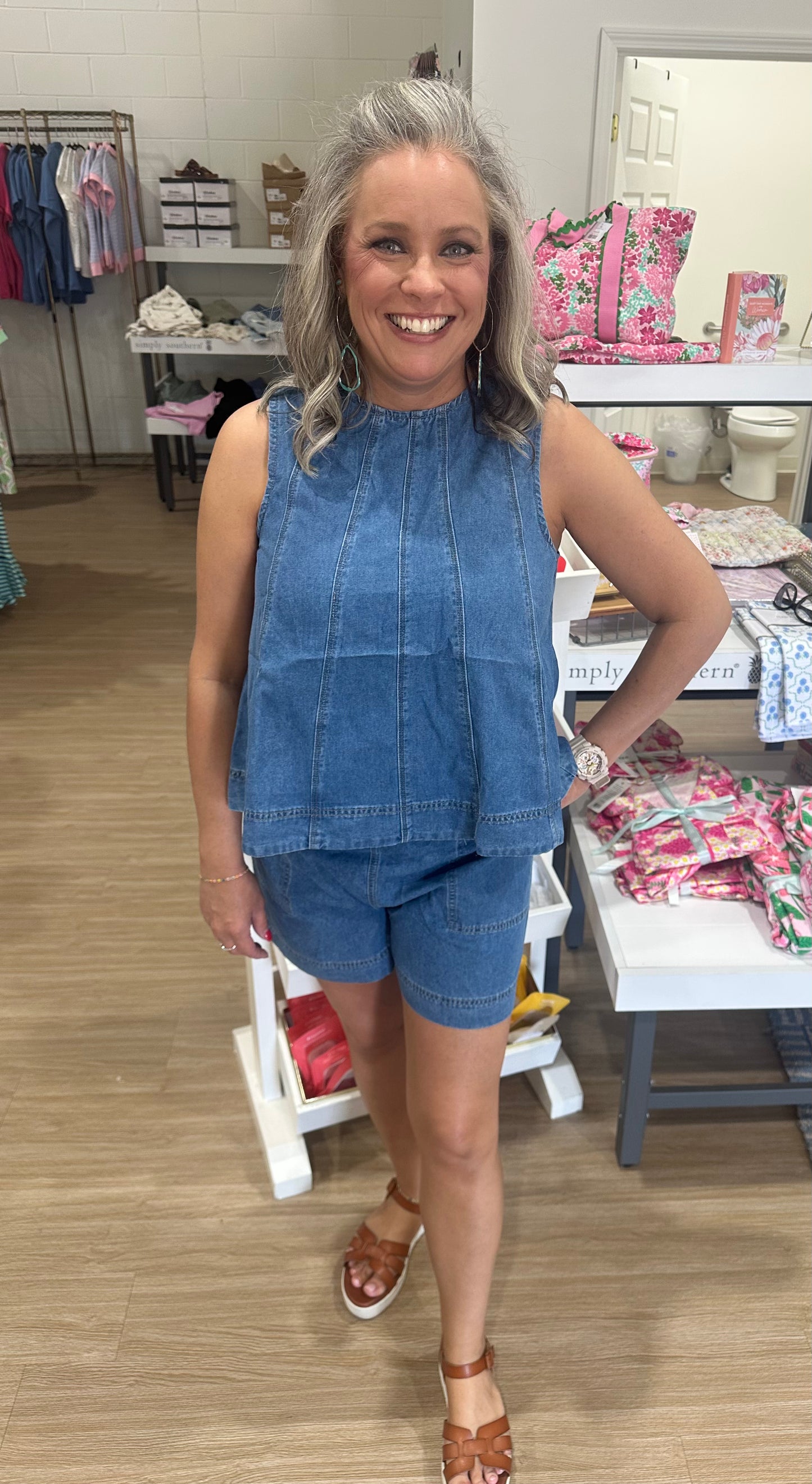 Blue Jean Baby Short Set