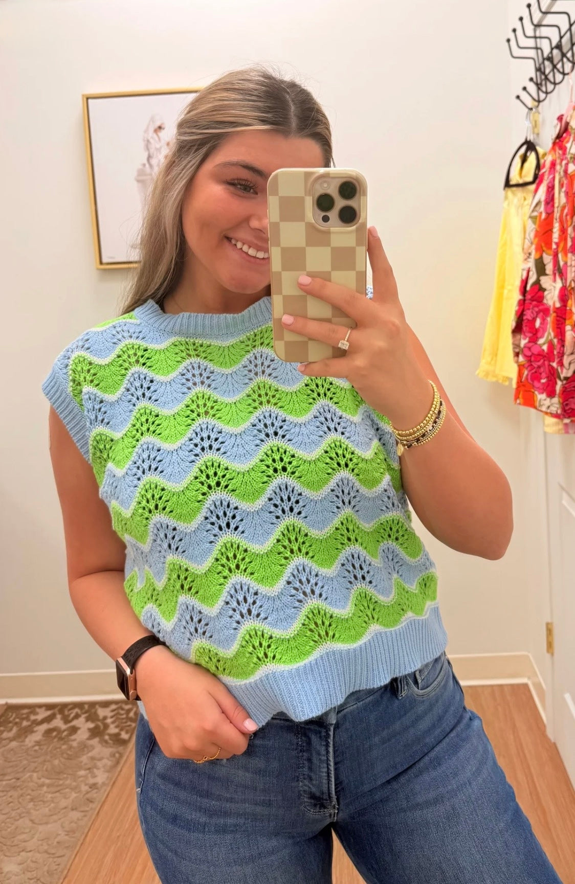 Blue & Green Contrast Sweater