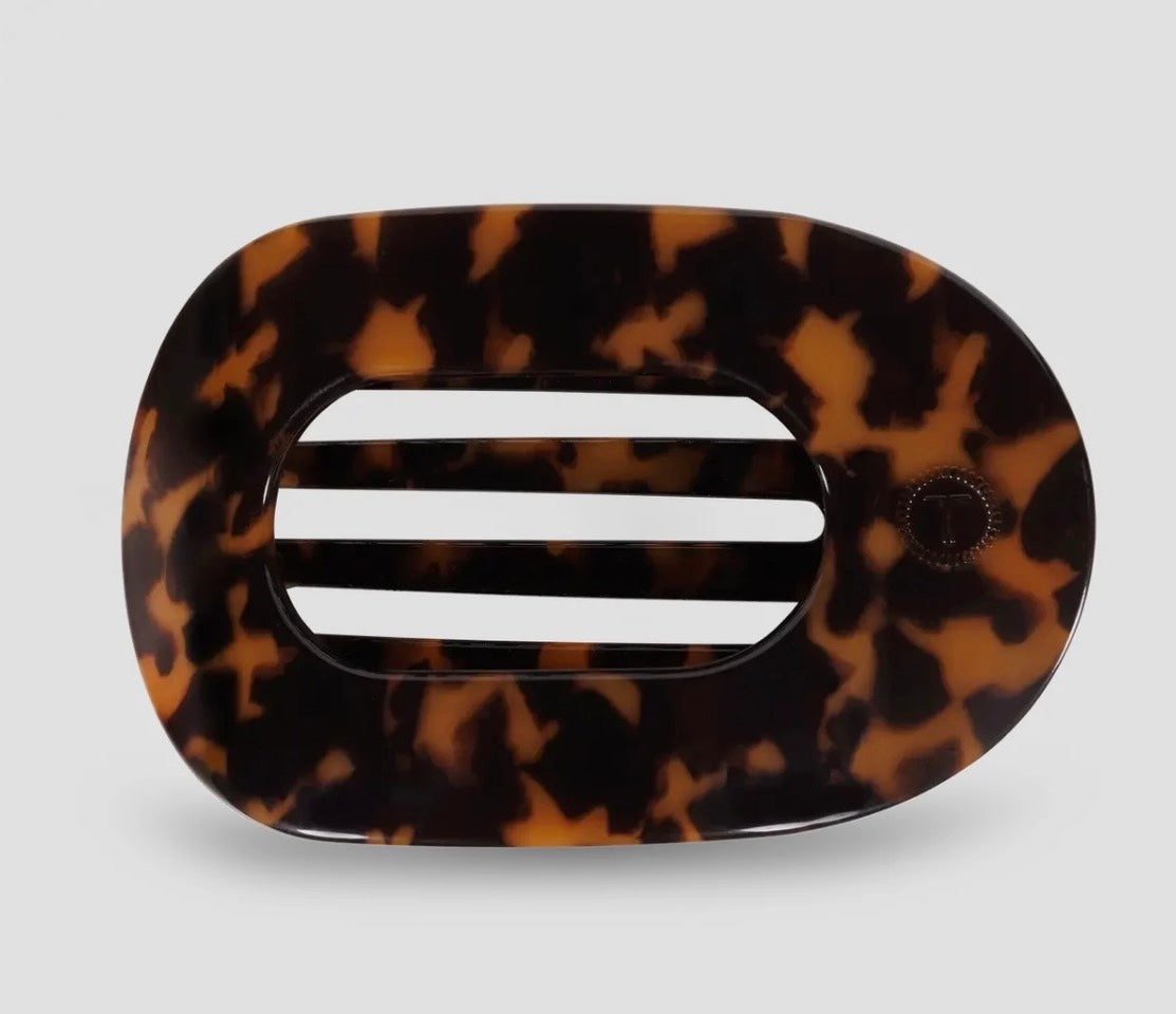 Large Tortoise Round Flat Hair Clip