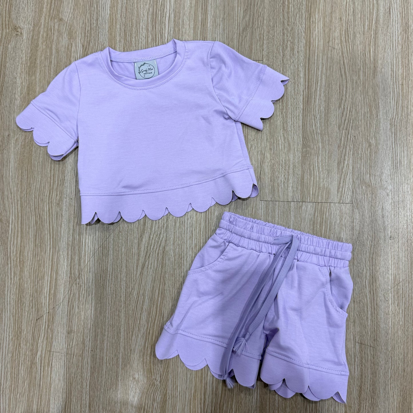 Lavender Scallop Short Set