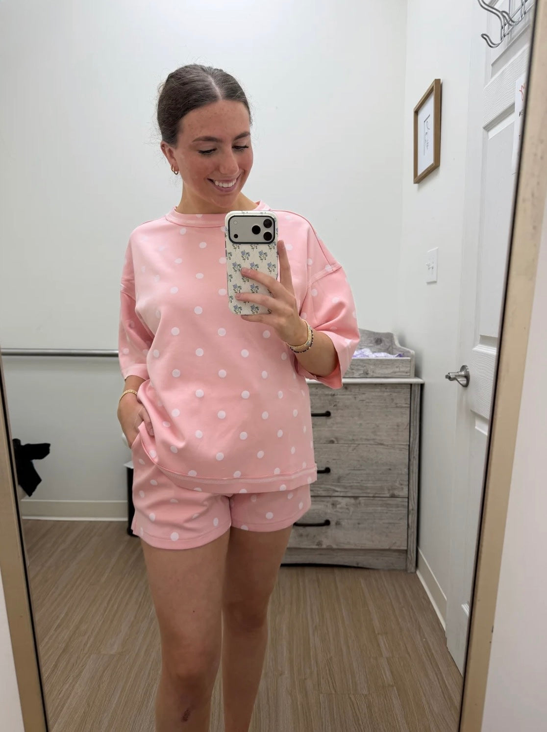 Pink polka dot set