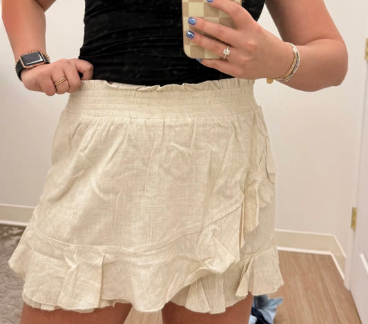 Oatmeal Linen Skort