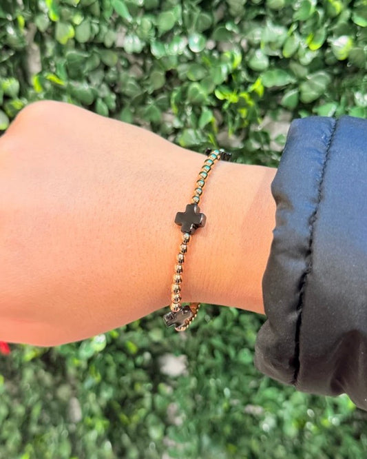Black Cross Bracelet