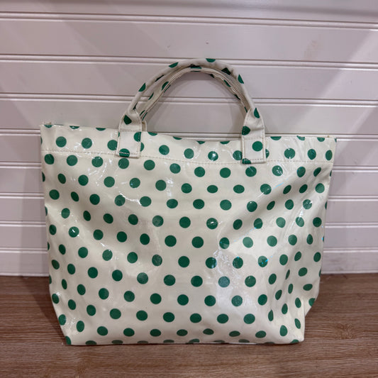 Off-White & Green Polka Dot Tote