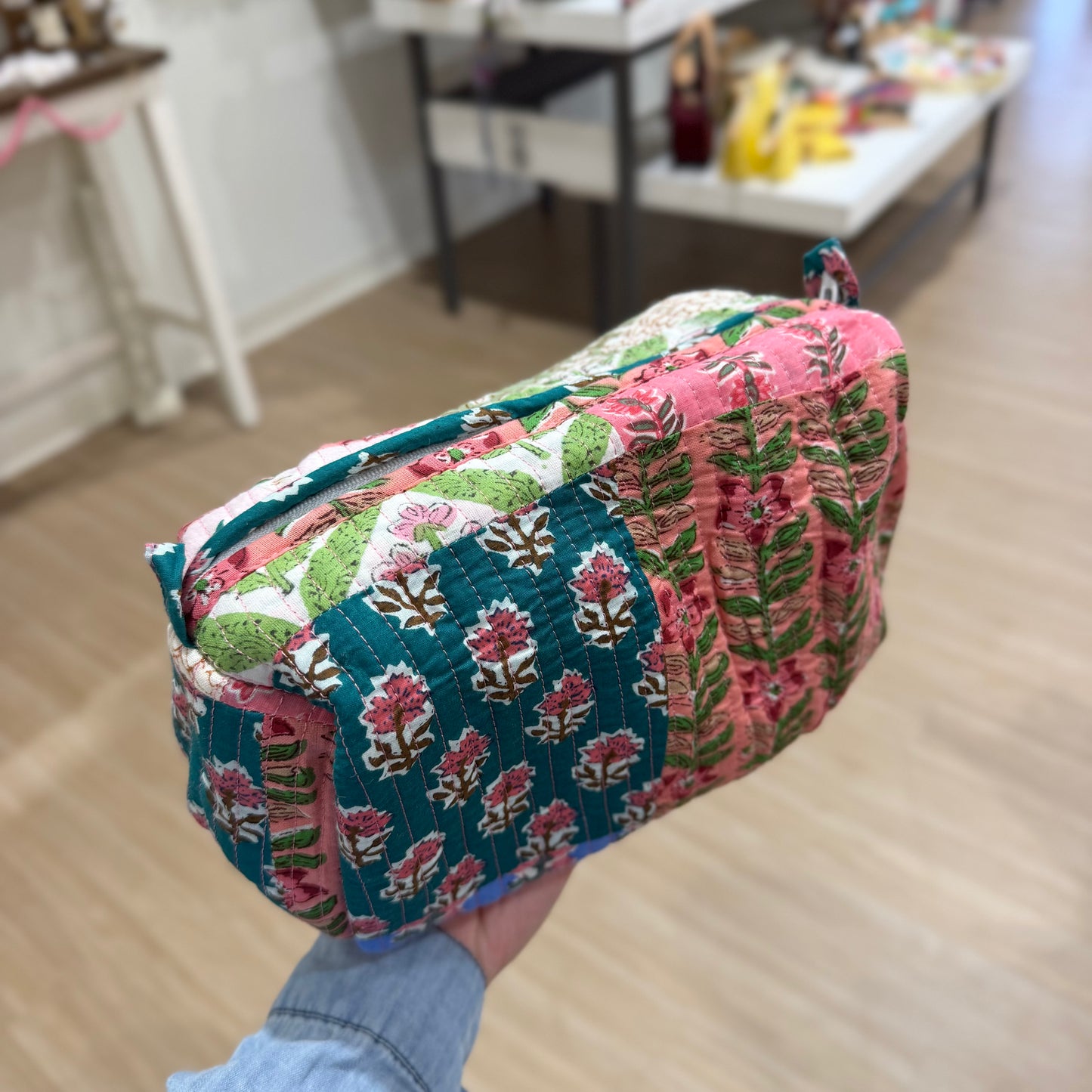 3 Piece Floral Patchwork Zipper Pouch